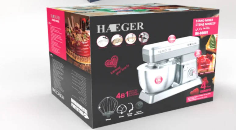 Кухонний комбайн Haeger HG-6669 1200 Вт ID 4006466, фото 3