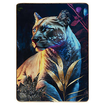 Інтер'єрна картина для декору стін у будинку з камінням з малюнком Тигриці в кущах 30х40 см F081