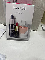 Подарунковий жіночий набір косметики Lancome Beauty Set Gift з парфумами La vie est belle і червоною помадою "Ts"