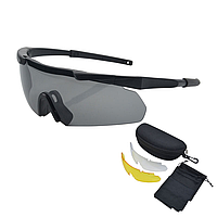 Защитные тактические очки 3 комплектов линз ESS Черные Толщина линз 3 мм HR, код: 8447003