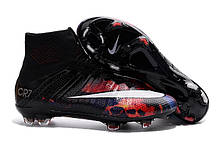 Дитячі футбольні бутси Nike Mercurial Superfly FG Black/White/Total Crimson