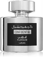 Арабские масляные мини духи удовые унисекс Lattafa Confidential Platinum 100 мл "Wr"