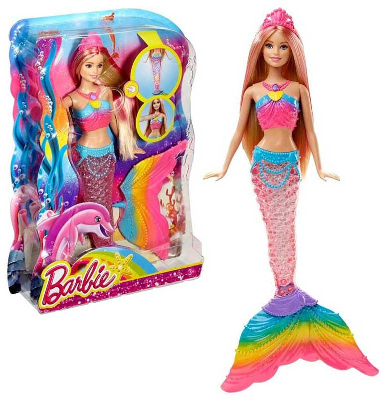 Лялька Барбі Русалка для купання, хвіст світиться Barbie Rainbow Lights Mermaid Doll