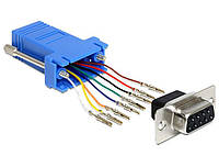 Перехідник обладнання Lucom COM(DB9)-RJ45 UTP5e F F Assemble Kit (RS232 over TP) синій (62.09 ZZ, код: 7454352