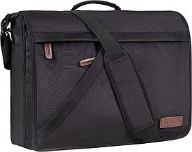 Наплічна сумка листоночка для ноутбука 15,6 дюйма 40х31х11 см Kroser Чорний (2000002819424)