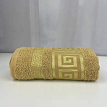 Рушник для обличчя махровий Febo Vip Cotton Grek Туреччина 6386 жовтий 50х90 см ID 4325462, фото 3