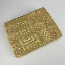 Рушник для обличчя махровий Febo Vip Cotton Grek Туреччина 6386 жовтий 50х90 см ID 4325462, фото 4