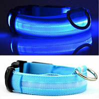 Ремешок регулируемый для собак светящийся 9392 L голубой