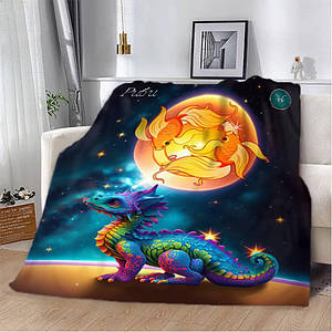 Плед 3D авторський зі знаком зодіаку на 2024 рік Риби 12882 135х160 см ID 4573755