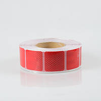 Светоотражающая самоклеящаяся сегментированная лента квадрат Eurs 5х5 см х 45 м Красная (400K MD, код: 2603273