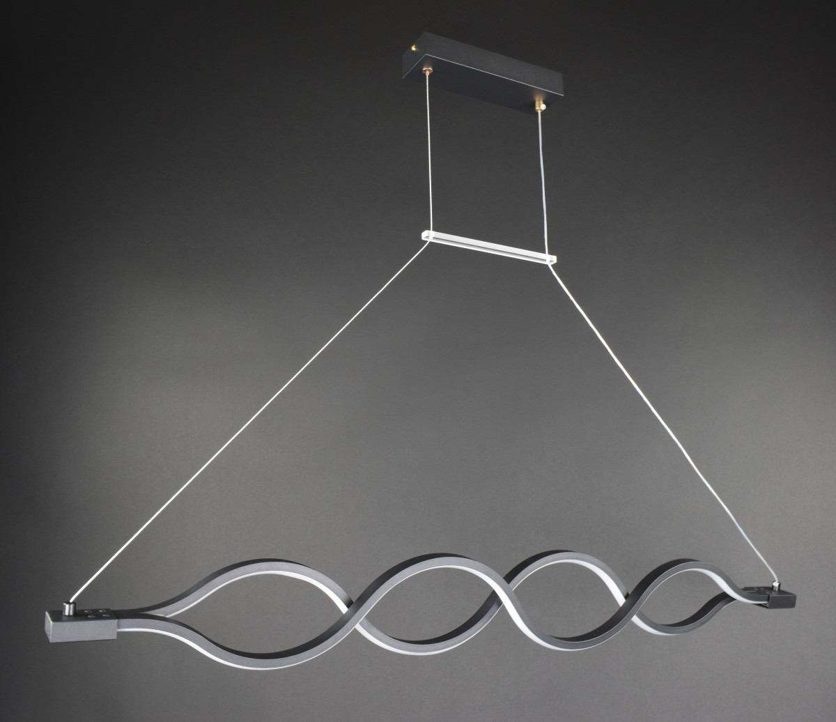 Люстра світлодіодна підвісна LED світильник для квартири на стелю лед 27439 Чорний 30-110х6х102 см. ID 4712334