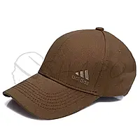 Бейсболка мужская шестиклинка из плотного котонна кепка брендовая с регулятором Adidas LK03 Светло-коричневый