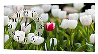 Настенные часы ProfART на холсте 30 x 53 см Тюльпаны (C13_S) MD, код: 1225085