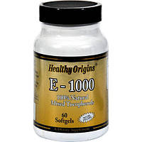 Витамин E Healthy Origins Vitamin E 1000 IU 60 Softgels ZK, код: 7647505