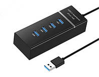 Разветвитель USB HUB 3.0 на 4 порта 30 см Черный ZK, код: 8198946