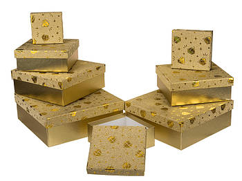 Коробка подарункова золото "Діамант", 12 см