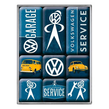 Набір з 9 магнітів "VW Service" Nostalgic Art (83081)
