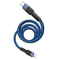 Кабель Hoco U110 Type C to Type C Data Cable 1.2 м 3A 60W Blue GL, код: 8133609