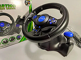 Ігровий мультимедійний універсальний кермо 3в1 PS3 / PS2 / PC USB з педалями газу і гальма, фото 4