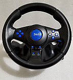 Ігровий мультимедійний універсальний кермо 3в1 PS3 / PS2 / PC USB з педалями газу і гальма, фото 5
