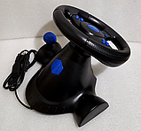 Ігровий мультимедійний універсальний кермо 3в1 PS3 / PS2 / PC USB з педалями газу і гальма, фото 6