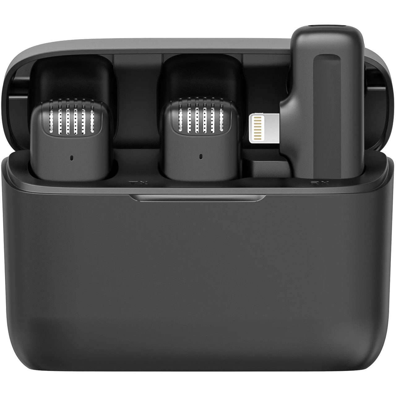 Подвійний бездротовий петличний Lightning мікрофон Savetek P31-2, петличка для iPhone / iPad, з зарядним кейсом, до 20м