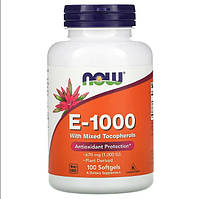 Витамин E NOW Foods Vitamin E-1000 with Mixed Tocopherols 100 Caps MN, код: 7576379