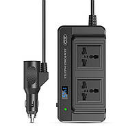 Автомобильный инвертор XO CZ011 In-Car Inverter 200W 2USB Type-C 220V CN EU 220 12-220v Black GL, код: 8404010