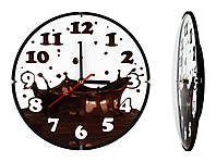Часы настенные ДомАрт Горячий шоколад Стекло Тихий ход 30х30х4 см Белый Коричневый (21605) GL, код: 7546809