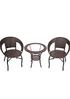 Набор садовой мебели Jumi SATURN стол и 2 стулья коричневый GL, код: 8027156