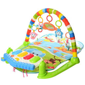 Ігровий розвиваючий килимок для немовляти 698-54-54А-55 Килимок для малюків з іграшками та м'якою дугою