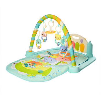 Ігровий розвиваючий килимок для немовляти M 5470 AB Килимок для малюків з іграшками та м'якими дугами