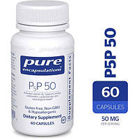 Пиридоксин Pure Encapsulations P5P 50 (vitamin B6) gluten free 60 Caps PE-00210 MN, код: 7703927