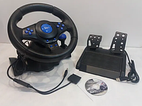 Игровой мультимедийный универсальный руль 3в1 PS3 / PS2 /  PC USB c педалями газа и тормоза «T-s»