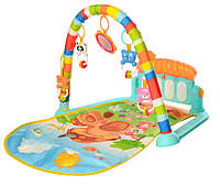 Игровой развивающий коврик для младенца М 5469 Коврик для малышей с игрушками и мягкими дугами