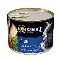 Корм Savory Cat Adult Fish влажный с рыбой для взрослых привередливых котов 200 гр BS, код: 8452026