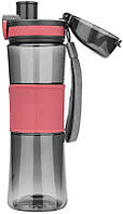 Спортивная бутылка пластиковая Fissman 520 мл Черный с розовым (DP99022) HR, код: 8259690