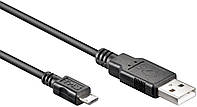 Кабель пристроїв Lucom USB2.0 A-microB M M 1.8m AWG28 2xShielded D4.2mm Cu чорний (25.02.500 BS, код: 7454052