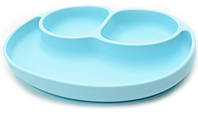 Силиконовая тарелка коврик для кормления ребенка 22х15 см Голубой (vol-903) BS, код: 2603107