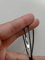 Детский Шелковый вощенный шнурок нитка с серебряным замком Серебро 925 Шнурок ребенку 40 см