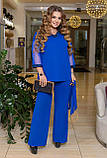 Ефектний брючний костюм великих розмірів: вільна блуза + прямі штани (р.50-60). Арт-4687/28, фото 9