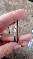 Шелковый шнурок женский / мужской / детский серебро 925 Нитка шелк с серебряным замком 45 50 55 60 65 см нить