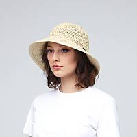Шляпа женская LuckyLOOK с маленькими полями 376-428 One size Бежевый HR, код: 7432117