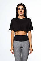 Футболка Designed for Fitness OVERSIZE CROP XS S черная HR, код: 6628007