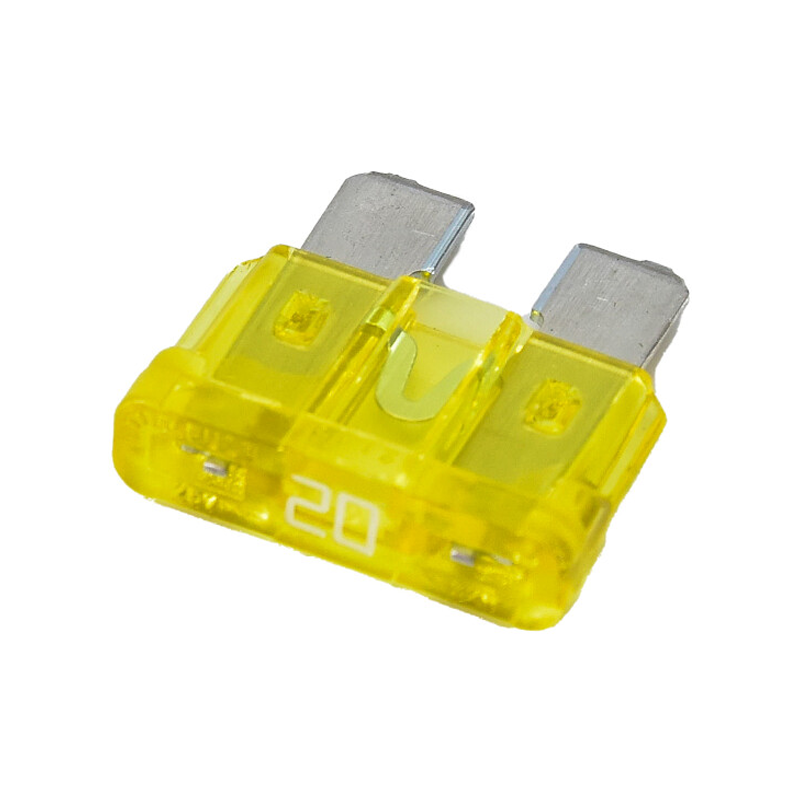 Запобіжник автомобільний плоский стандарт 20А, євро прозорий, фото 1