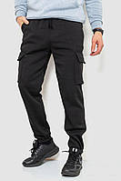 Спортивные штаны мужские карго на флисе черный 241R0651 Ager M HR, код: 8385247