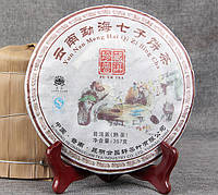 Китайский чай Шу Пуэр Yunnan Menghai Qizi 2013 год блин 357 грамм