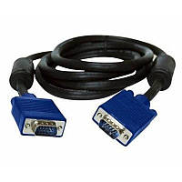 Кабель Atcom (9150) VGA-VGA DE-15HD с 2-мя фер. кольцами 5м черный ZZ, код: 6703759