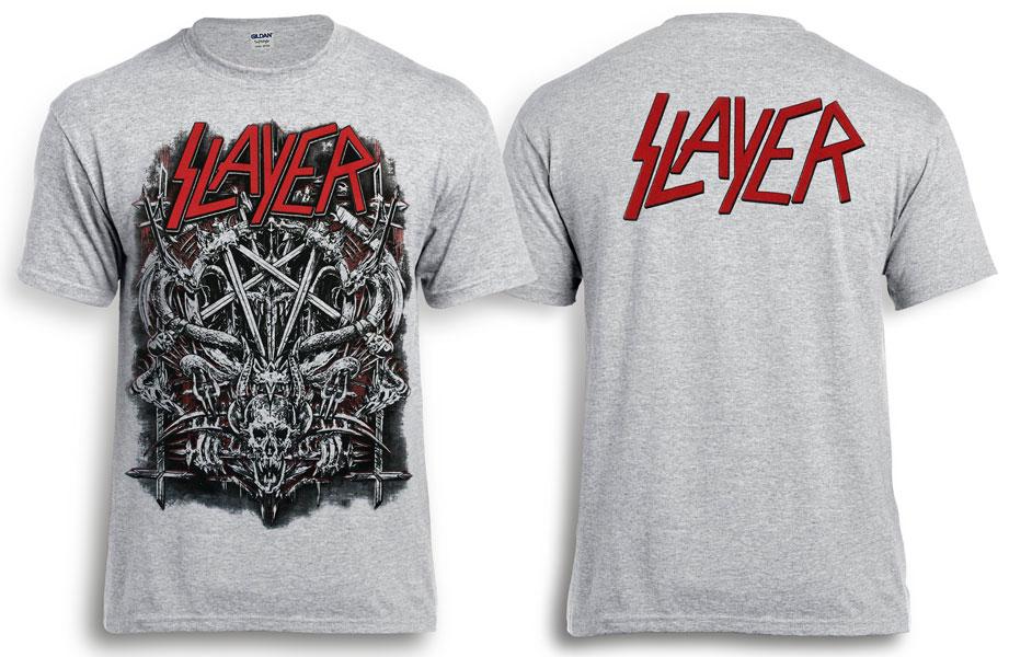 Футболка SLAYER пентаграма меланжева