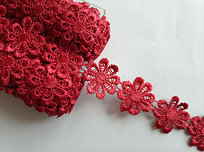 Мережево макраме 2.5см (13м) колір вишня